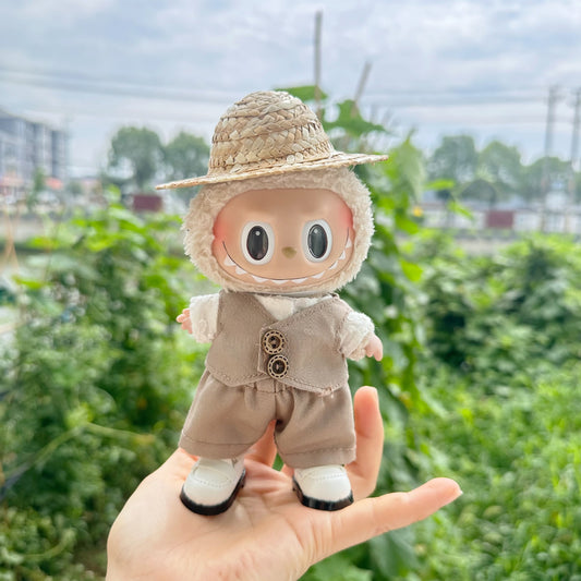 Only clothes] 17CM blind box pull cloth for pendant LABUBU doll clothes pastoral leisure suit special clothes
