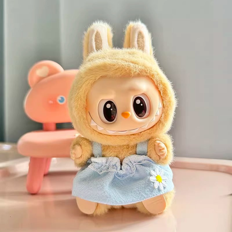 Clothes Only] First/Second Generation Pendant Labubu Clothes Rab Sit Party Doll Shark Elk suit