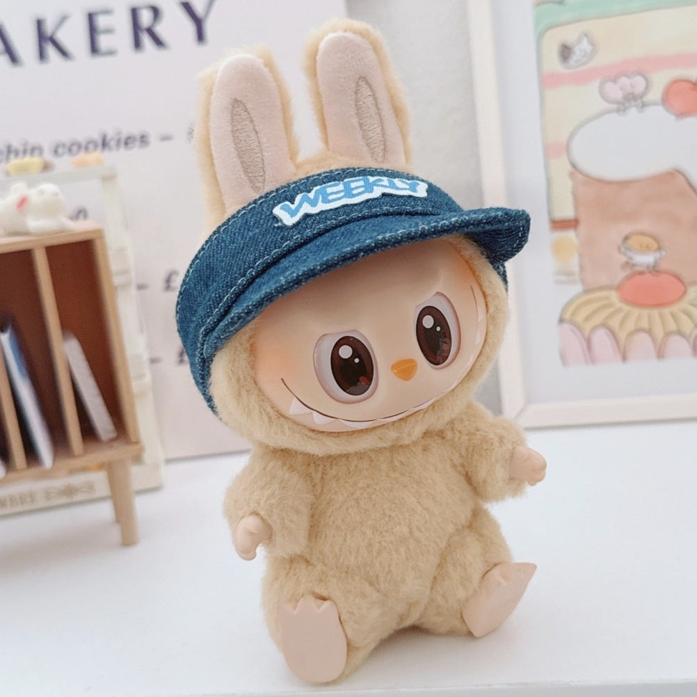 17cm Plush Doll Pendant 10cm Cotton Doll Knitted Vest College Style Office Suit Workwear Doll Clothes