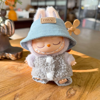 The first and second generation of rabu cloth clothes sit party doll clothes fashion teddy circle velvet vest suit LABUBU