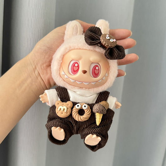 Only clothes] the first and second generation of Labubu clothes pendant pull cloth sit party doll cone suspenders suit