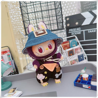Labubu Doll Outfit - Cute Strappy Pants & Overalls for 10cm & 17cm Dolls