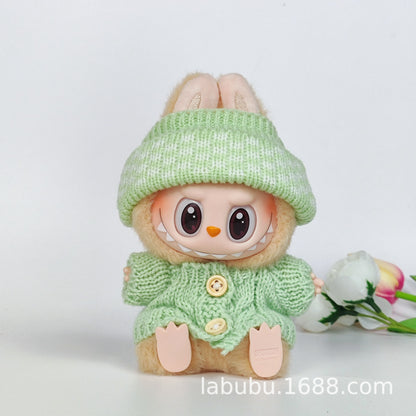 Labubu Doll Outfit - 17cm Sweater, Skirt & Bag Set for 1st-3rd Gen