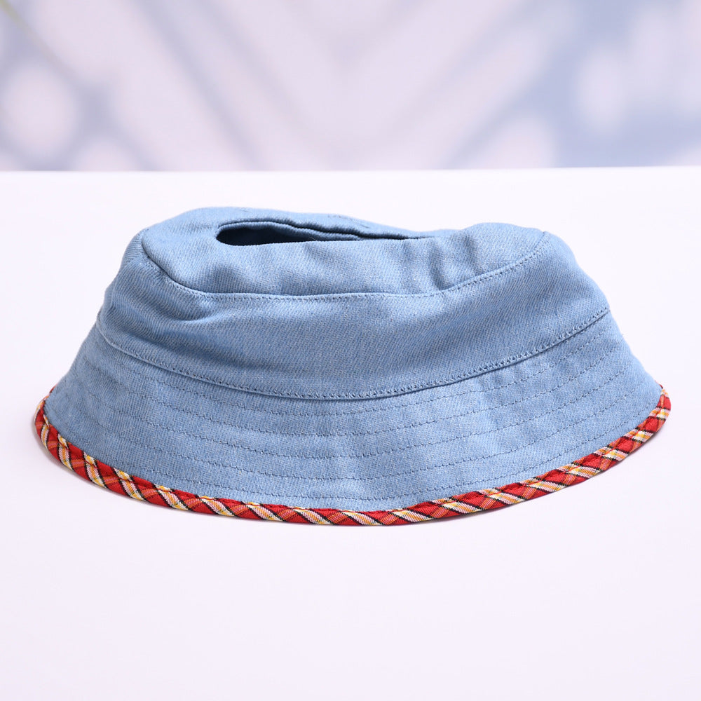 Only clothes] large vinyl 37cm cloth plush doll clothes corduroy Denim hat replacement