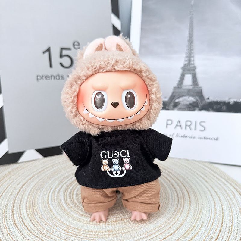 One, two and three generations of Labubu clothes pendant cloth cloth sitting doll clothes NY overalls sports suit trend cute