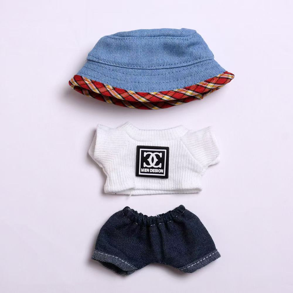 Only clothes] 17CM blind box cloth cloth clothes Chunye suit key chain LABUBU doll Denim small strap