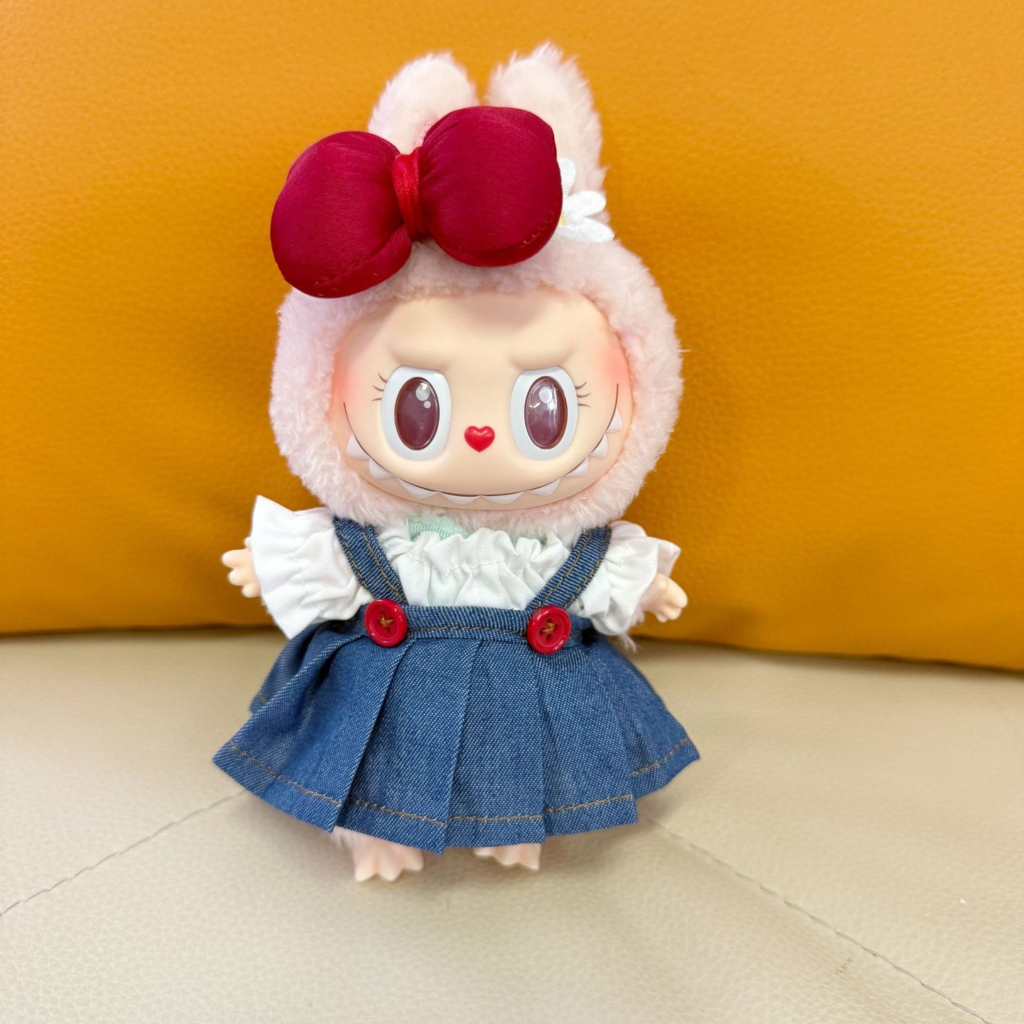 Only clothes] one, two and three generations of cloth universal doll Denim button skirt suit LABUBU clothes shoes adorable