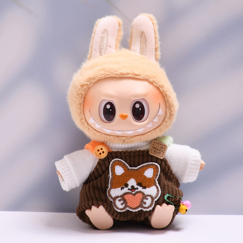 Only clothes] one or two generation pendant labubu small animal suspenders suit sit labubu change baby clothes