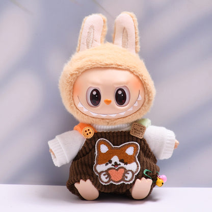Only clothes] one or two generation pendant labubu small animal suspenders suit sit labubu change baby clothes