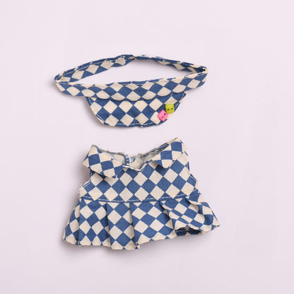 Only clothes] blind box pendant 17cm cloth clothes plaid tennis skirt suit vinyl labubu doll skirt