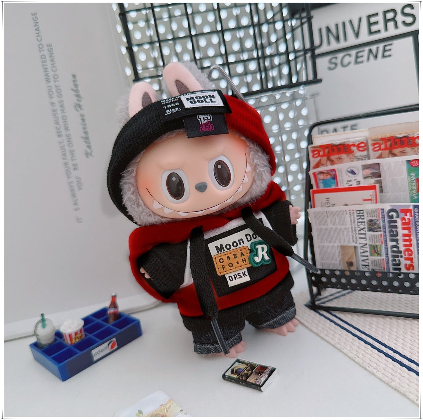 Labubu Doll Frenzy Style Outfit - Sweater & Hair Band for 17cm Vinyl Doll