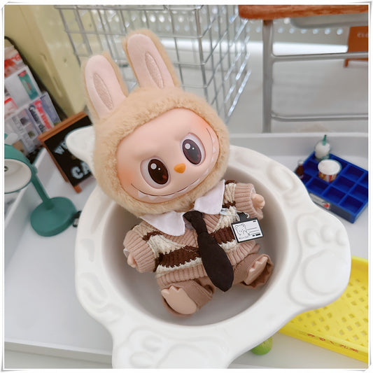 Labubu Doll Outfit - College Cool Shadow Uniform Set for 10cm & 17cm Dolls