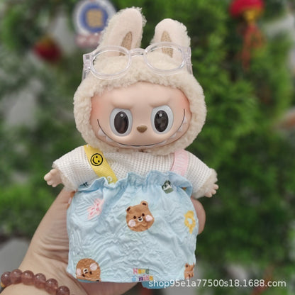 Labubu Doll Clothes for 17cm Plush Doll - Cute Dress-Up Outfits