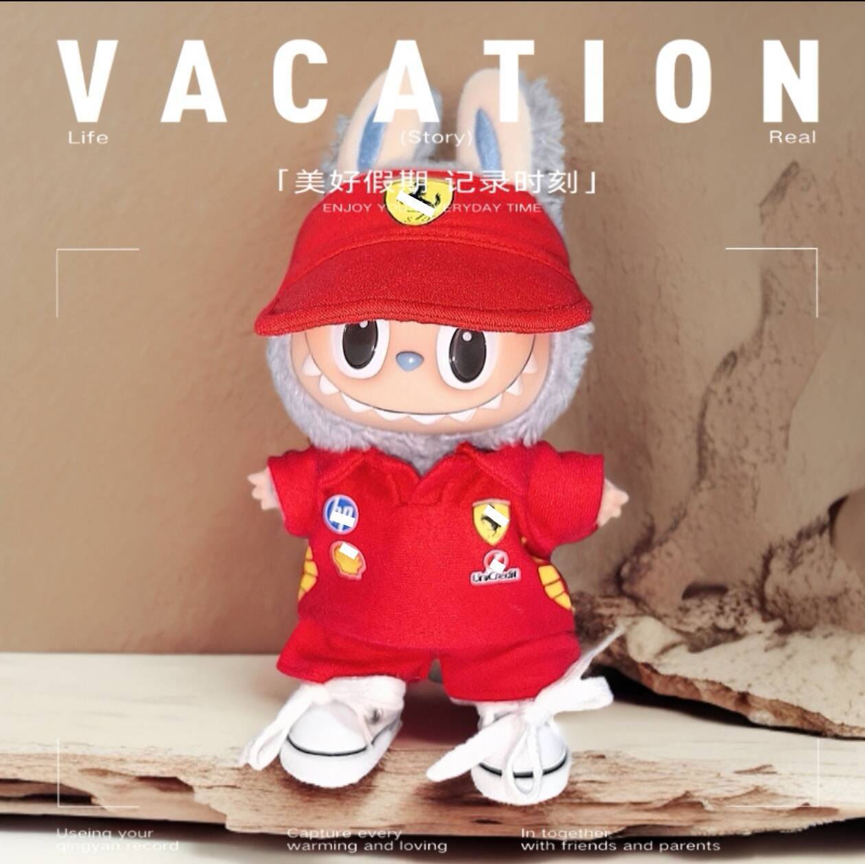 Labubu Doll Outfit - Farah & Red N Three-Piece Set for 15-17cm Dolls