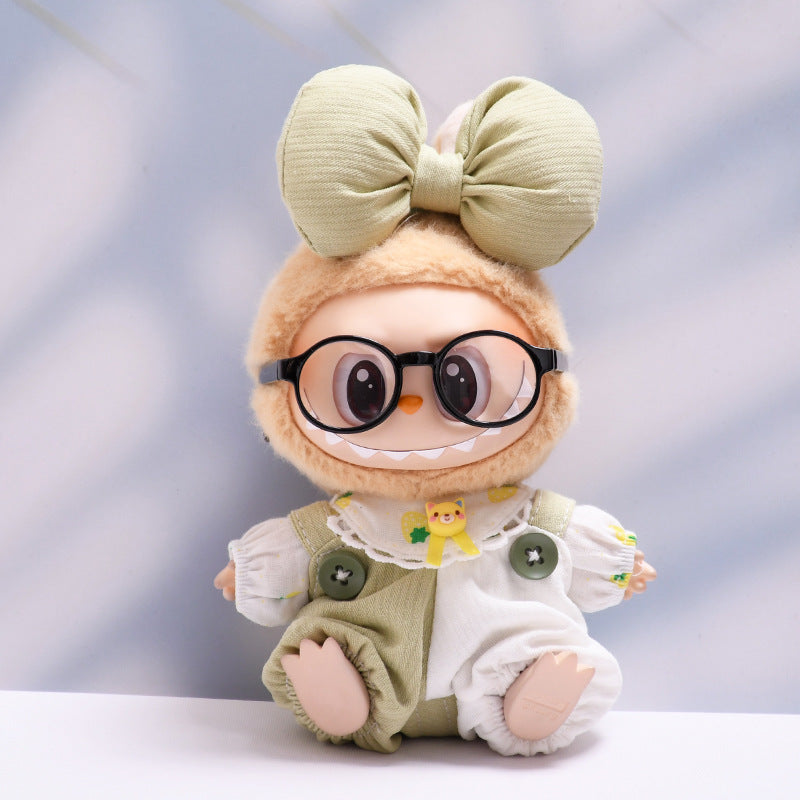 Only clothes] the first and second generations sit on cloth hanging clothes labubu doll big bow strap pants suit
