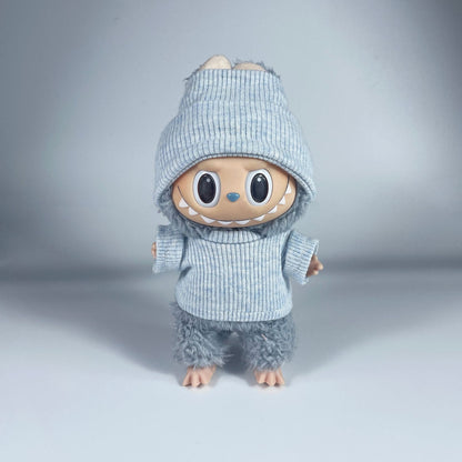 LABUBU17cm pendant tide brand doll clothes wearing tirab cloth 15cm sitting party printable big logo clothes