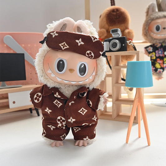 Only clothes] 17CM pendant blind box pull cloth doll clothes LABUBU doll suit for beach pajamas