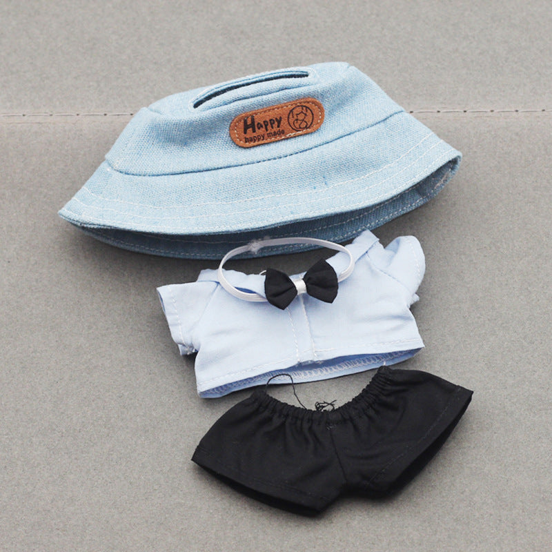 Labubu Doll Fisherman Hat & Outfit Set for 10cm & 17cm Vinyl Dolls