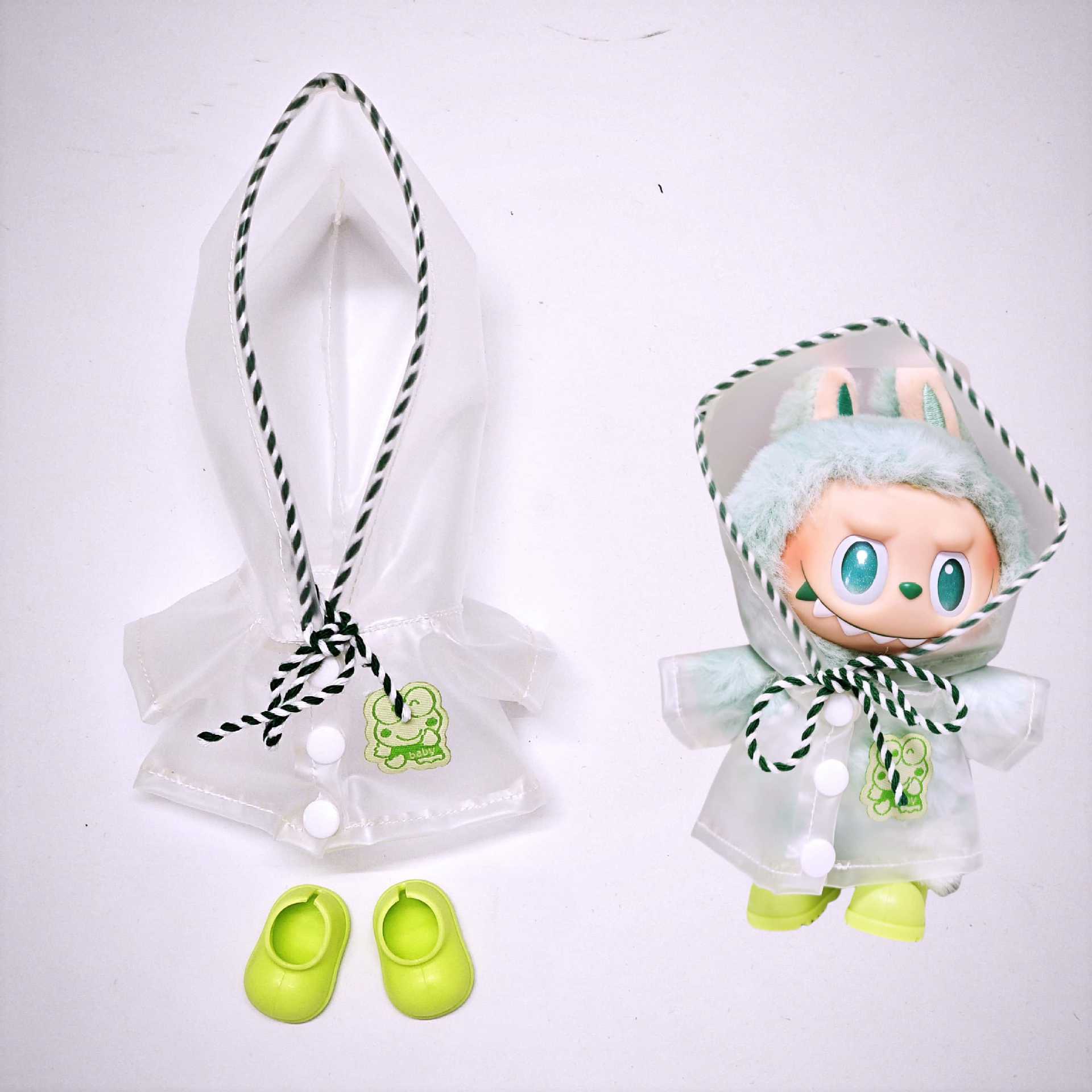 Labubu Doll Raincoat Outfit for 15cm & 17cm Dolls - Macaron Style