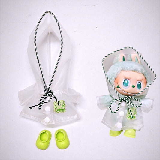Labubu Doll Raincoat Outfit for 15cm & 17cm Dolls - Macaron Style