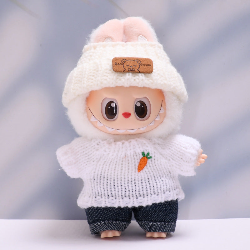 Only clothes] the first and second generation of cloth pendant button sweater hat small bag camera Labubu change baby clothes