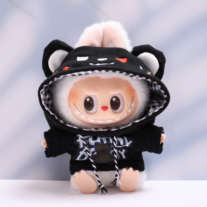 Only clothes] the first and second generation Labubu pendant clothes bear hooded vests suit cloth doll clothes
