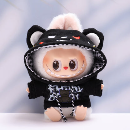 Only clothes] the first and second generation Labubu pendant clothes bear hooded vests suit cloth doll clothes