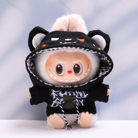 Only clothes] the first and second generation Labubu pendant clothes bear hooded vests suit cloth doll clothes