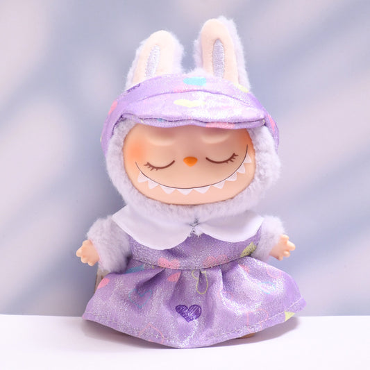 Labubu Doll Sparkling Love Skirt Suit & Accessories for Pendant Doll