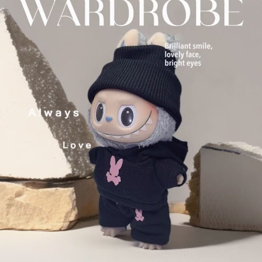 Labubu Doll Clothes - 17cm ALO Logo Outfit Set for Vinyl Dolls