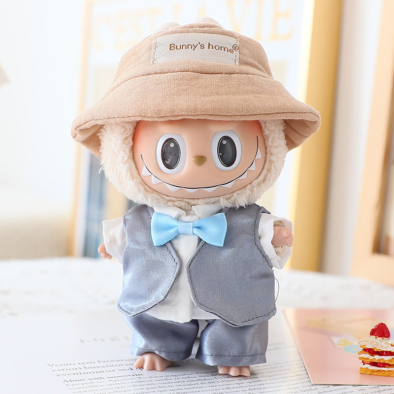 The first and second generation key chain Labubu clothes pendant pull cloth for wedding dress suit wedding suit hat shoes