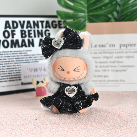 Clothes Only] 17cm First/Second Generation Labubu Doll Clothes Small Fragrant Macaron Labubu Vinyl Doll