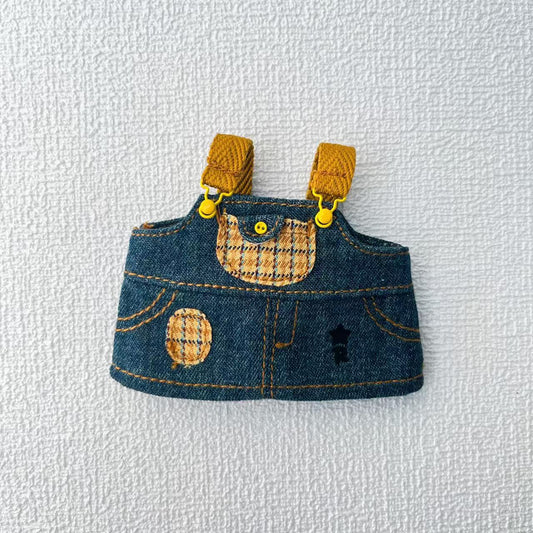 Only baby clothes handmade fabric 17CM cute cloth Denim strap skirt casual shirt three-piece set