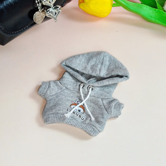 Labubu Doll Hooded Sweater Suit & Accessories for 17cm Vinyl Doll