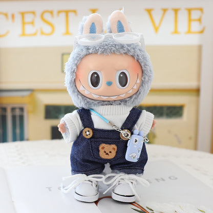 Labubu Doll Powder Skirt Sitting Party Labubu One or Two Generation Vinyl Blind Box Replacement Clothes Suspender Pants Hat Shoes