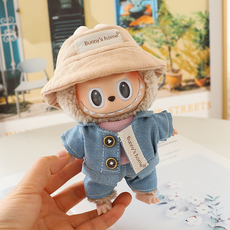 The first and second generation of cloth doll plush doll clothes pendant T-shirt suspenders clothing accessories blind box doll hat