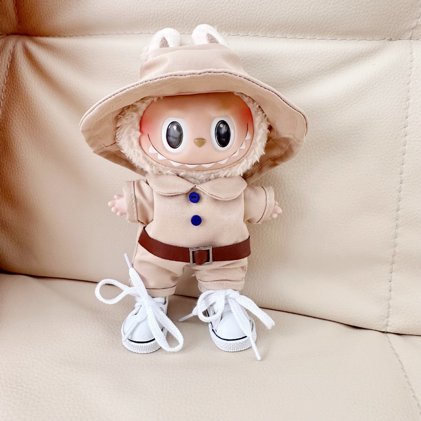 Only clothes] 17CM blind box cloth clothes pink small fragrant wind suit key chain LABUBU for blue skirt