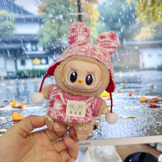 Only clothes] one or two generation pendant cloth cloth clothes LABUBU sit party doll for rabbit ears snowflake shirt