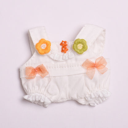 Labubu Doll Bow Overalls Outfit - Blue, Pink, White, Brown