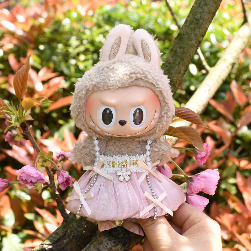 Only clothes] 17cm pendant pull cloth cloth for clothes spring and summer dress suit labubu baby dress cute