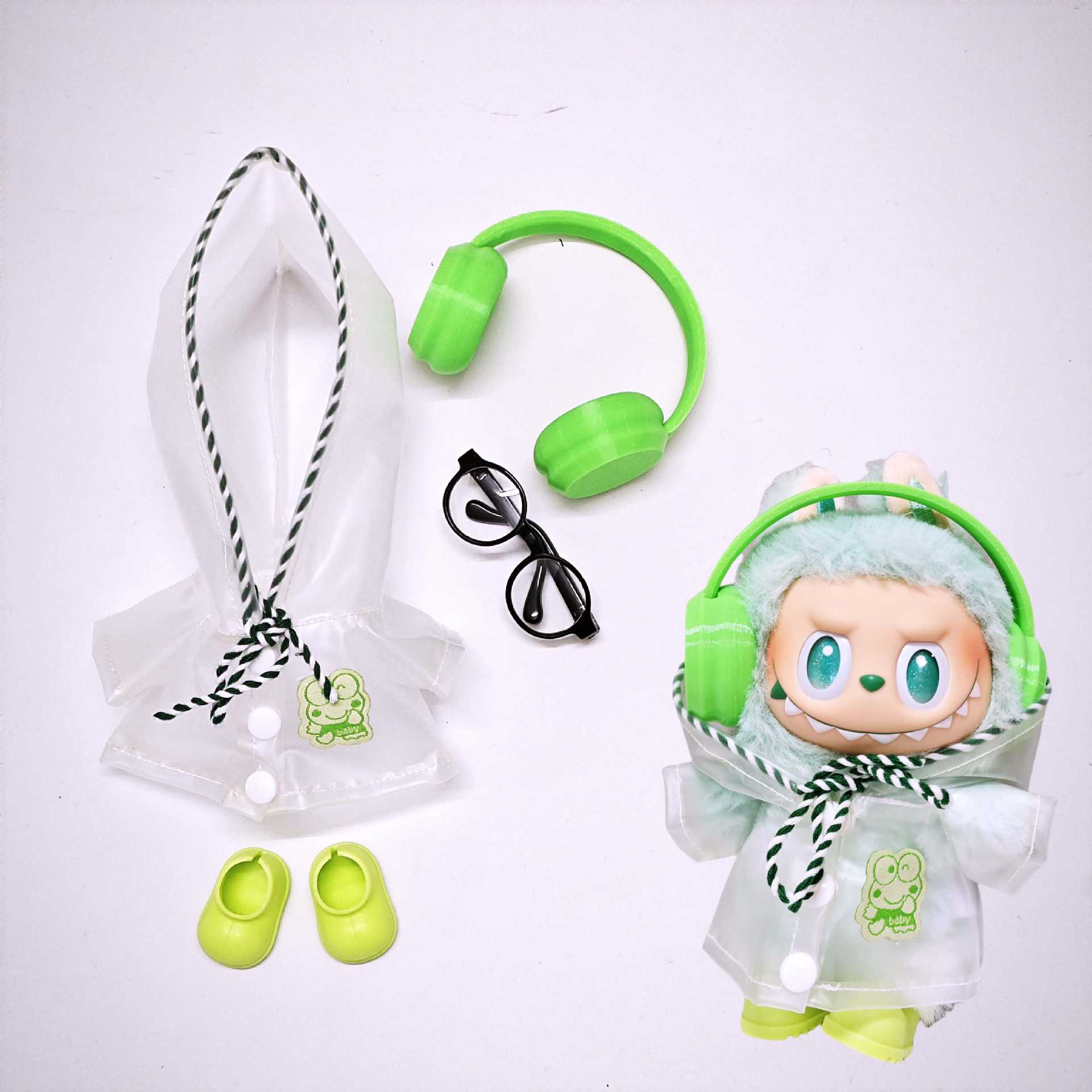 Labubu Doll Raincoat Outfit for 15cm & 17cm Dolls - Macaron Style