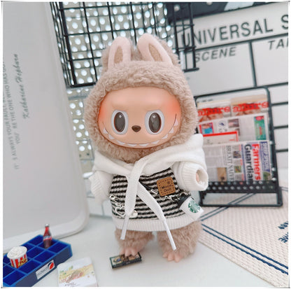 Labubu Doll Outfit - Striped Sweater & Hat Set for 17cm Labubu