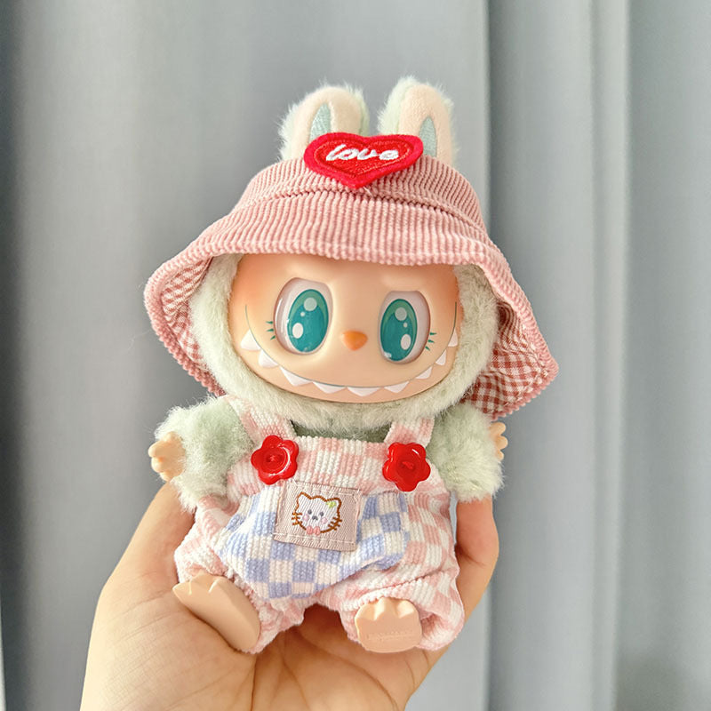 Only clothes] pull cloth doll clothes one, two and three generations of key chain LABUBU wear baby clothes small cherry blue shark