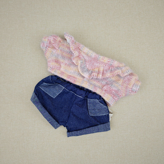 Labubu Time to Chill Plush Doll Outfit - 38cm Sweater Jeans Suit