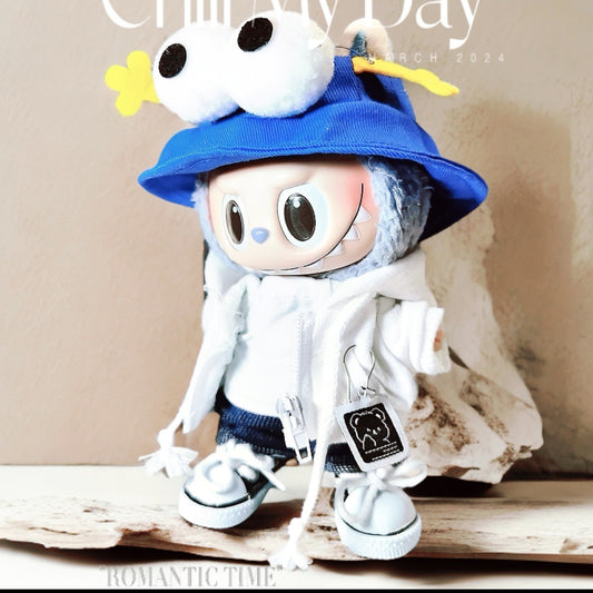Labubu Doll Outfit Set - White & Black Jacket with Accessories