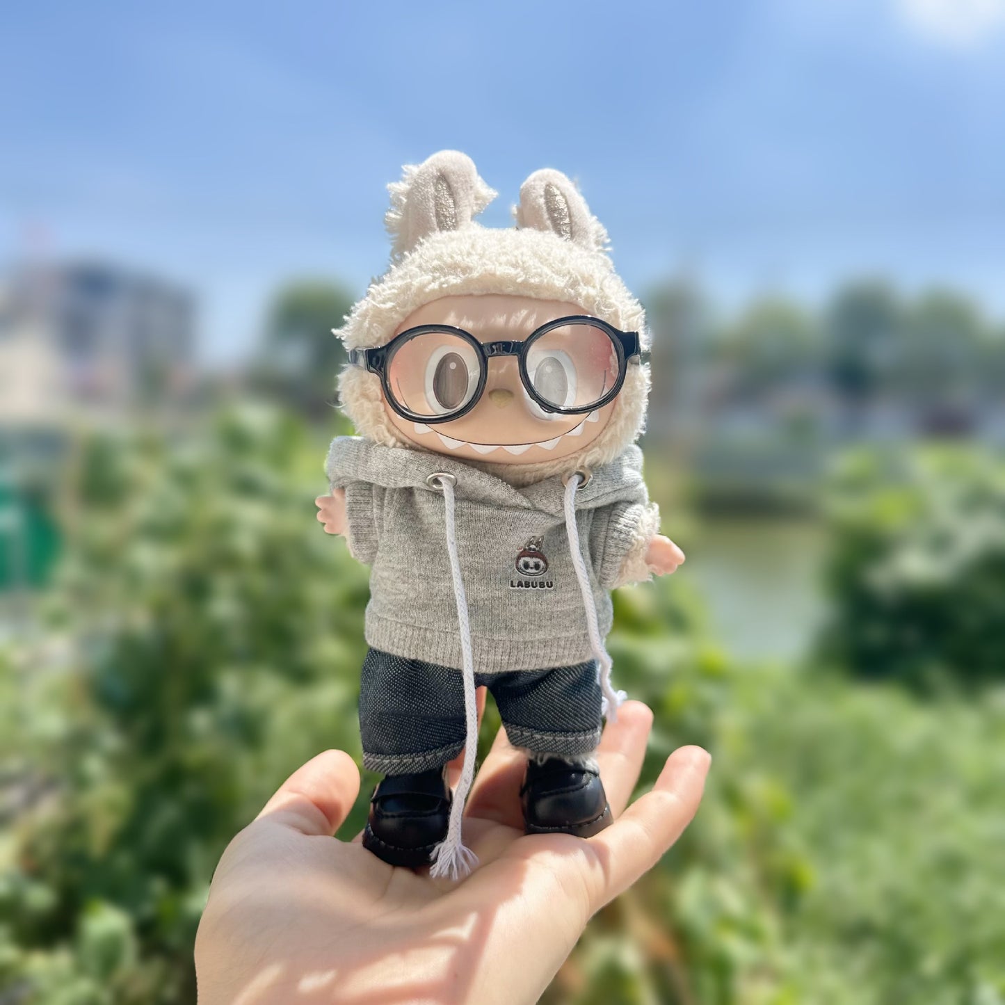 Clothes] labubu pendant clothes macaron 17cm labubu vinyl doll blind box bubble mat doll
