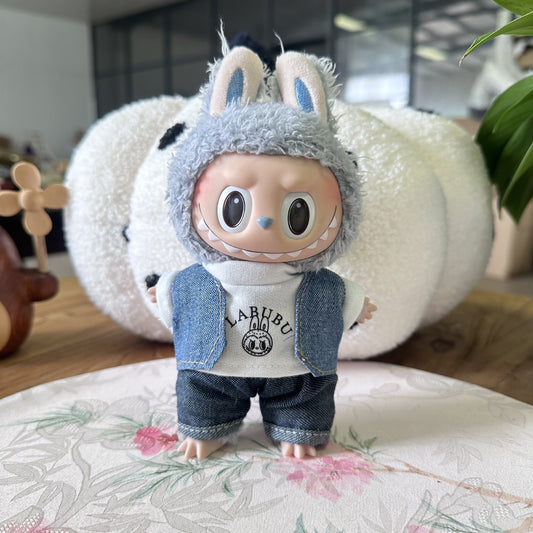 Clothes Only] Generation Rabub Doll Fashion Baby Clothes Casual Vest suit LABUBU School Season Clothes