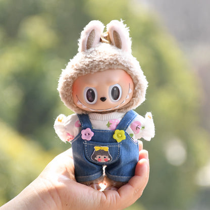 Only baby clothes] 17cm blind box cloth hanging clothes bear corduroy suspenders pants T-shirt key chain baby clothes