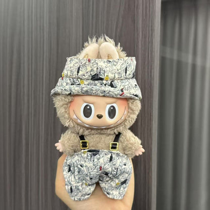 Rab cloth doll labubu17cm pendant one or two generations of vinyl plush doll suit accessories for clothes