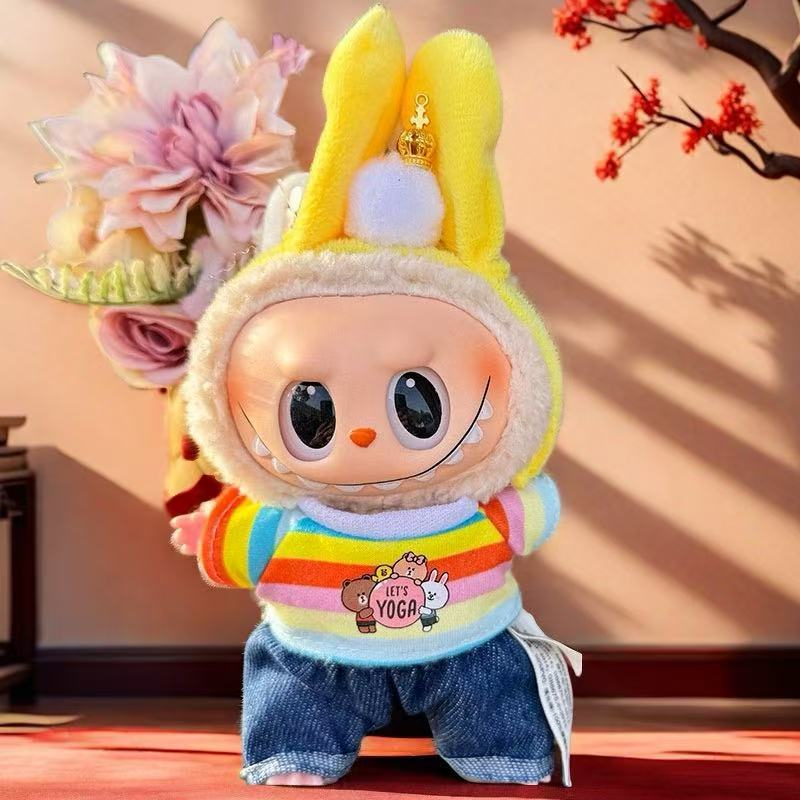 Wholesale labubu labubo doll clothes 17cm blind box pendant one or two generation vinyl doll replacement clothes suit